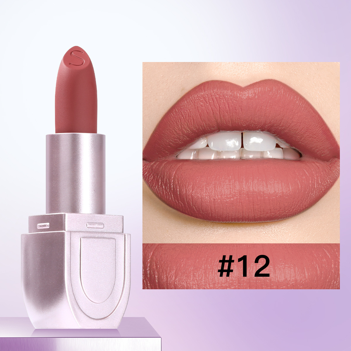 SAS Europa y los Estados Unidos transfronterizos impermeable impermeable impermeable taza humectante de goma fluorescente color natural semi-silicona lápiz labial