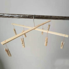 Bamboo foldable bamboo clothes rack 8-way multi-purpose drying rack 4-way clothes, pants, socks, drying clips