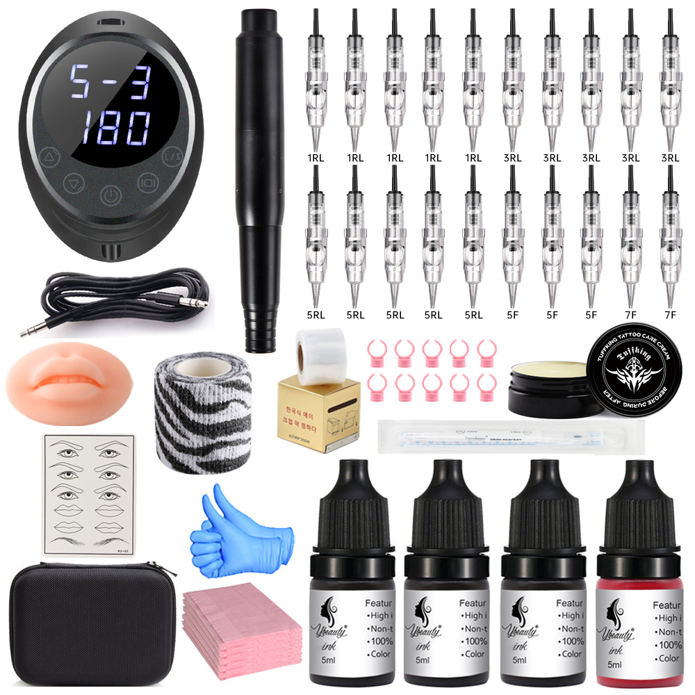Tatuaje semipermanente bordado labial blanqueador conjunto completo de suministros de herramientas de práctica para principiantes conjunto completo de consumibles profesionales para abrir una tienda