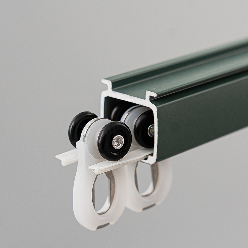 Aleación de aluminio engrosada pista de la cortina al por mayor barra de la cortina Accesorios de varilla romana Mute doble diapositiva pista de la cortina