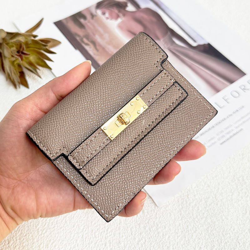Women's Small Square Card Holder Pure Color High-End Card Holder 2024 New Compact Large Capacity Multi-Card Slot Wallet Driving