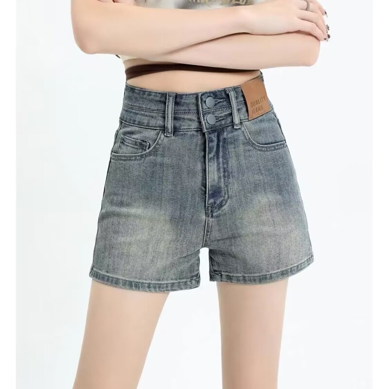 Stretch Jeans High Waist Slim Jeans Tight Shorts Straight Wide Leg Hot Pants Women Summer 2023 New Style