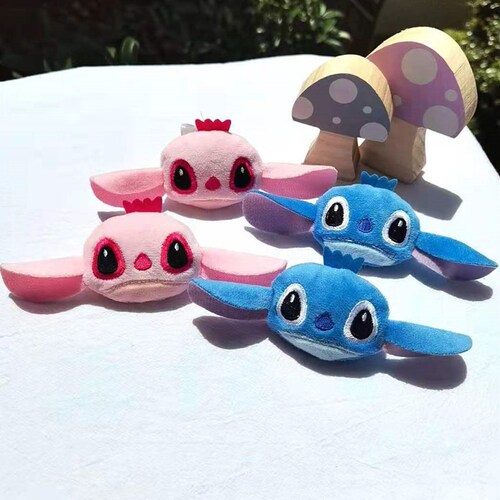 ins cartoon plush doll brooch Lilo and Stitch couple doll pin headband hair band doll accessories