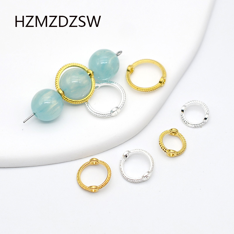 Alloy Lace Cover Bead Wrap Bead Ring Twist Double Hole Bead Ring Handmade Beaded DIY Accessories Pearl Ring