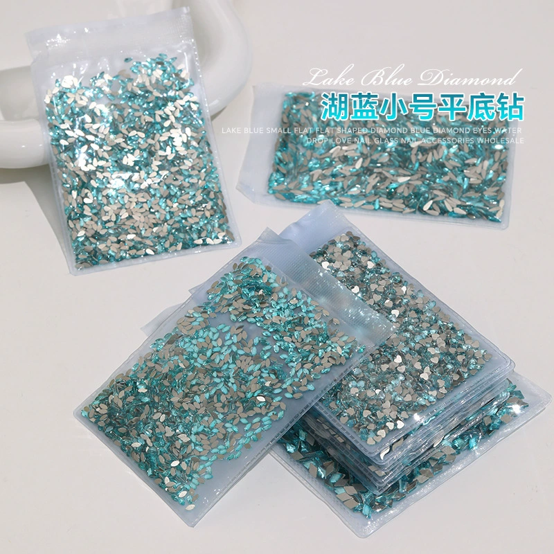 Стразы для дизайна ногтей оптом 1440 штук сверкающие с плоским дном неправильной формы мини маленькие озеро синий маркиз сердце ромб формы оптом