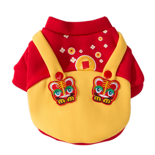 New Year's sweatshirt for small dogs, festive two-legged clothes for small and medium-sized dogs, autumn and winter kittens, warm pet clothes