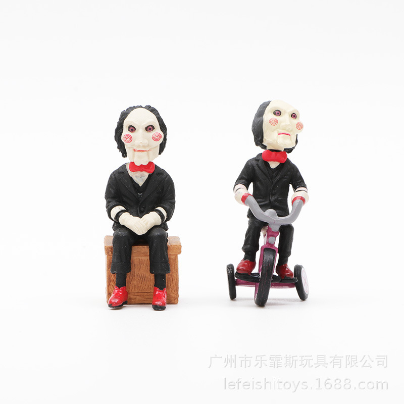 2 Saw Cry BILLY Bicycle Billy Sitting Puppet Hand Toy Model Mobile Phone Hanging Ornaments