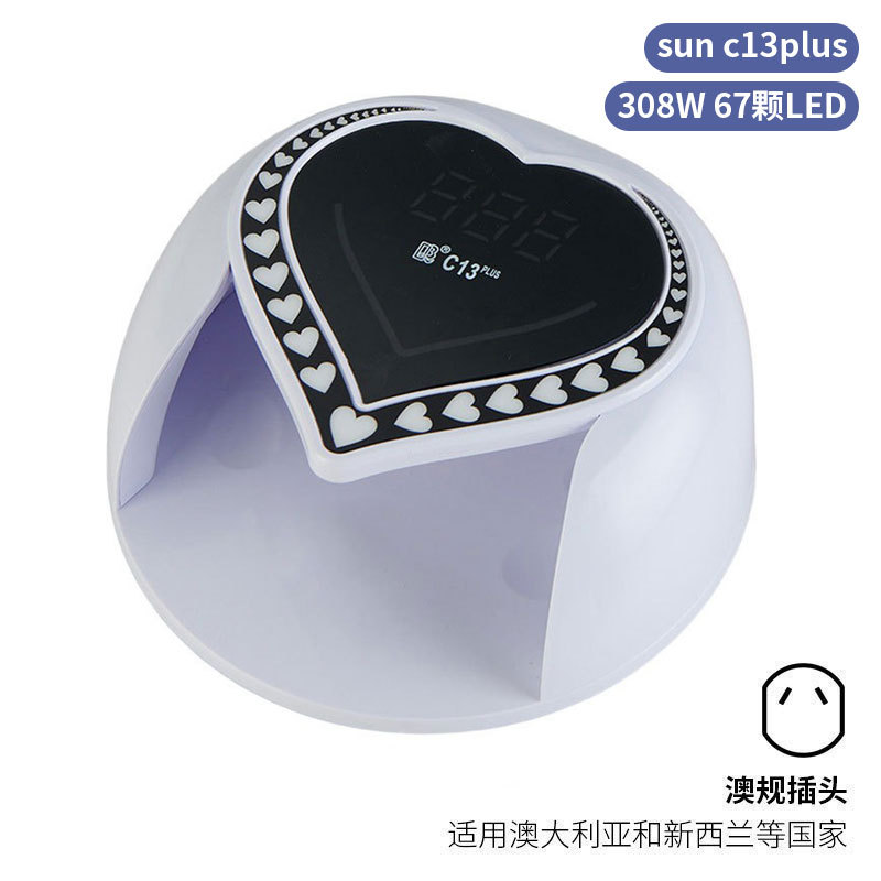Lámpara de uñas de alta potencia de 256W con mango para principiantes, lámpara de curado de gel para esmalte de uñas, lámpara de fototerapia de secado rápido con colores deslumbrantes para uso transfronterizo.