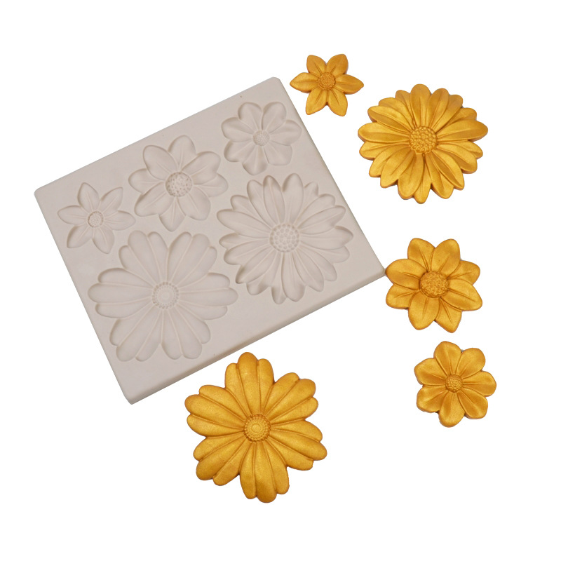 Nuevas herramientas para hornear crisantemo africano pequeño Zou Ju fondant cake molde chocolate cake decoración molde de silicona