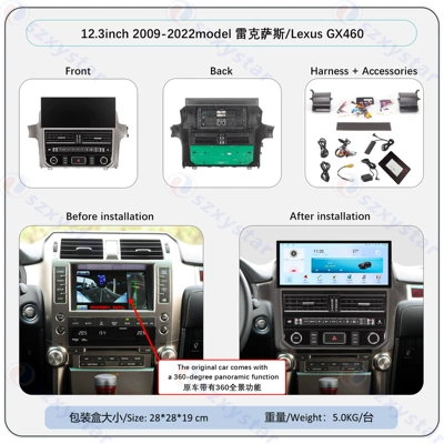 central control car 4G | DVD Navigation - 123inch-2009-2022-model-a-original-car-360-degree-panoramic-view-4core-wifi-464gcp