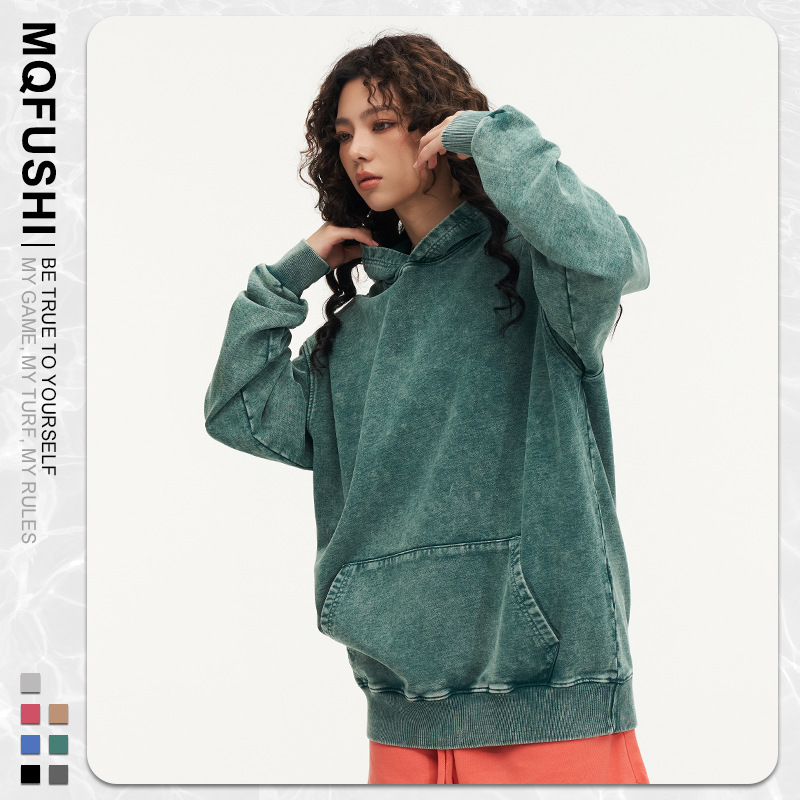 바틱 후드 스웨터 바틱 다크 그린