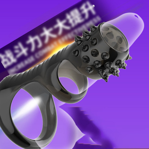 Black crystal leather sheath for men, anti-shedding, foreskin resistance, compound ring, penis sheath, sperm ring, fun ring, wolf tooth sheath, threaded sheath