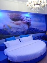 圆床双人床婚床小户型公主床现代简约可拆洗酒店宾馆布艺床床