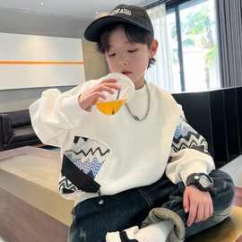 男童卫衣秋冬款加绒加厚儿童秋装中大童炸街韩版上衣帅洋气休闲潮