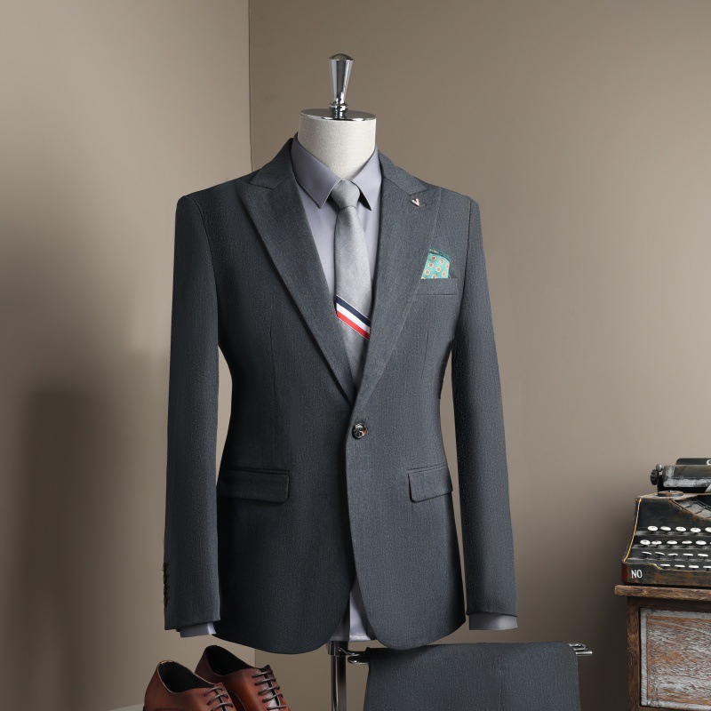 Modern Slim Fit Men's Suit Blazer Single-Button Wedding Groom Party Tuxedo Business Casual Separates_voghion.com