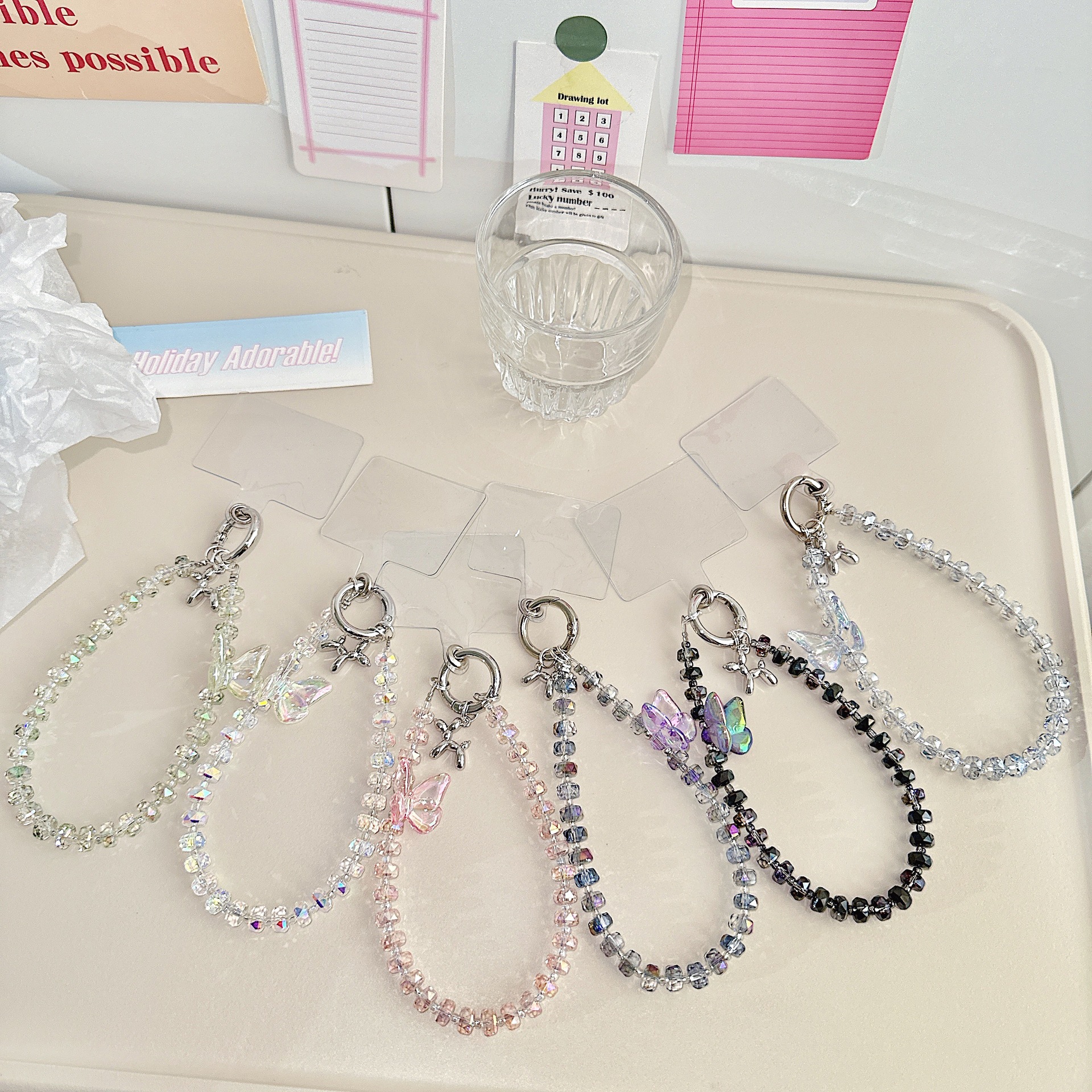 Cute viento dulce caricatura cuentas de teléfono móvil colgante colgante universal bolso de teléfono móvil colgante colgante col