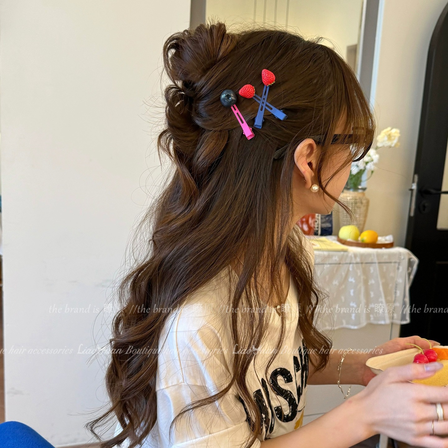 韓国風かわいいフルーツサマーダックビルサイドクリップハイエンドヘアクリップシームレスヘアクリップヘアアクセサリー