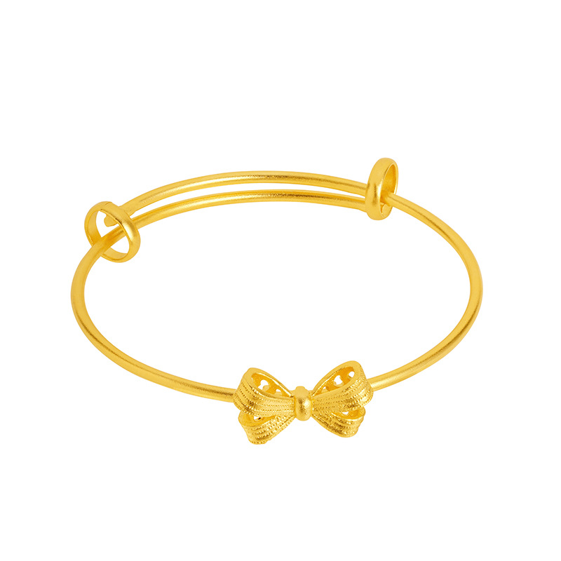 Pulsera de arco de mariposa dibujo ajuste de oro de arena vietnamita no desvanecerse universal dulce oro chapado latón Yiwu joyerías suministro