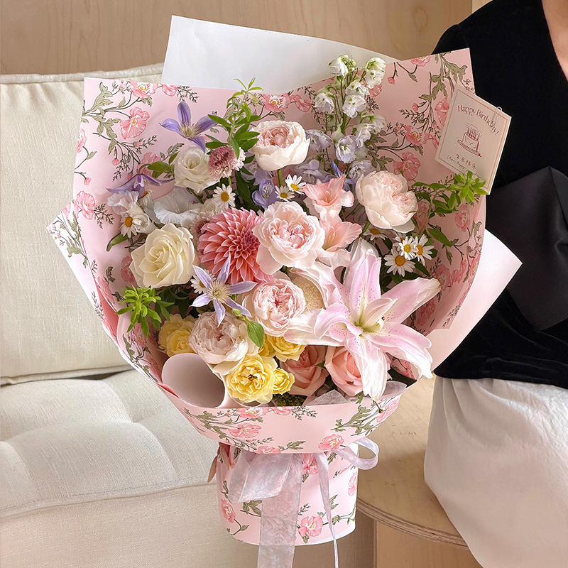 Huayou yin papel de papel flor floral floral DiDi floral bouquet papel floral de envoltura de papel elegantemente papel impermeable