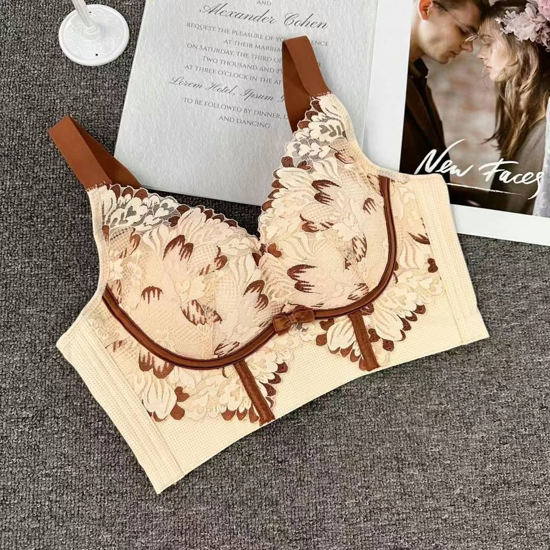 Bréster de alta calidad estilo de encaje jacquard transpirable ajustable confort lateral plegable ropa interior de botón múltiple