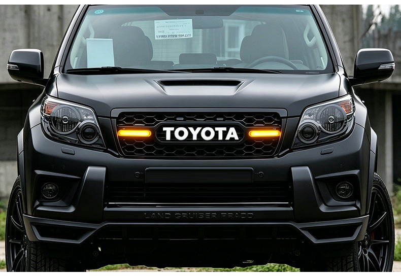 Suitable for 10-13 Models of Toyota Prado Fj150, Modified Retro Toyota Grille with Lights
