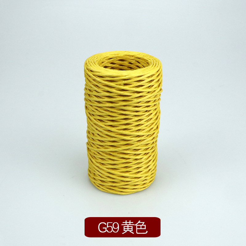 50m / 100m fabricantes de cuerda de papel con alambre de hierro al por mayor 1mm / 2mm diámetro de cuerda de papel hecha a mano DIY