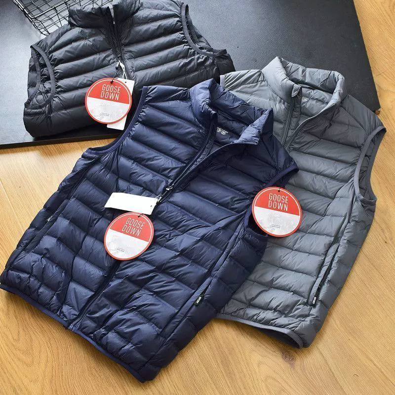Осенние и зимние мужские пуховые жилеты легкий теплый жилет