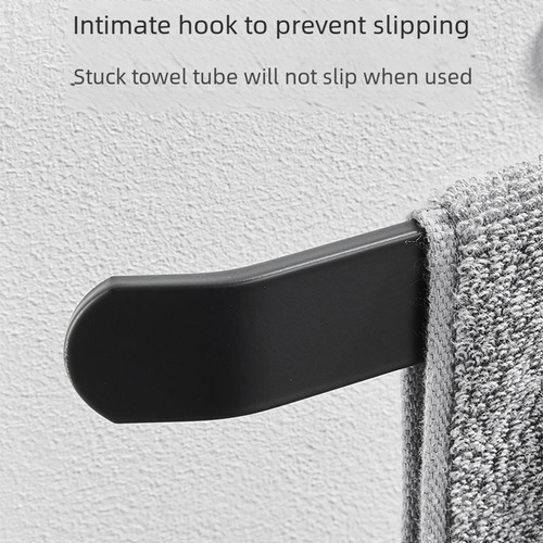 Bathroom Hole-Free Wall-Mounted Towel Rack Black Towel Holder Bathroom Tissue Hand Towel Rack Toilet Storage Rack