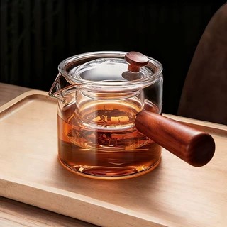 侧把煮茶壶玻璃泡茶壶高硼硅壶家用耐高温功夫茶具直觉壶