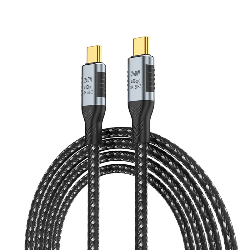 USB4数据线雷电3全功能高清视频线 typec双头pd240w快充40G雷电线