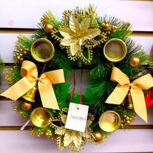 30cm Shopping Mall Hotel Supermarket Decoration Christmas Decorations Christmas Candlestick Garland Manufacturer Wholesale Door Hanging