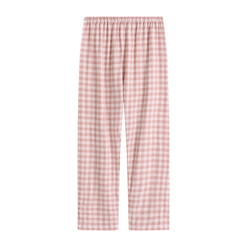 MUJI Japanese-style Pure Cotton Double-layer Yarn Home Pants Pajama Pants Men's and Women's Pants Thin Spring and Summer Cotton Breathable Soft