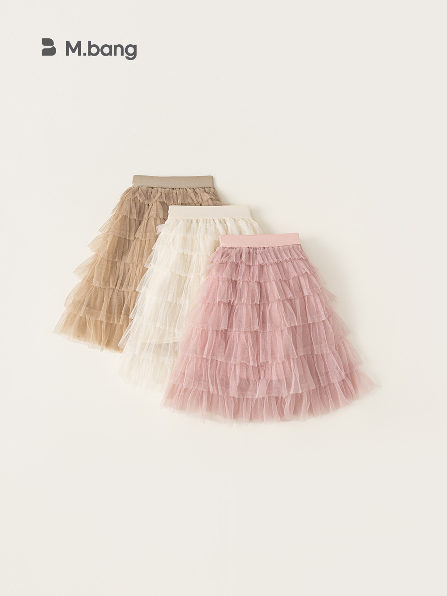 Youbao ropa para niños niñas falda de pastel de verano niña bebé color sólido falda larga dulce falda de princesa de malla para niños falda de media longitud
