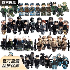 レゴクロスボーダー現代軍事ビルディングブロック都市警察フィギュア装備武器組み立てビルディングブロック子供のおもちゃと互換性があります。