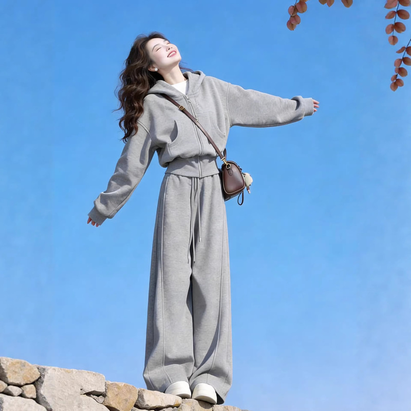 Sweatshirt Casual Sports Jacket for Women, Korean-Style Casual Outfit, Unique and Beautiful Top for Spring Sweatshirt Casual Sports Jacket for Women, Korean-Style Casual Outfit, Unique and Beautiful Top for Spring