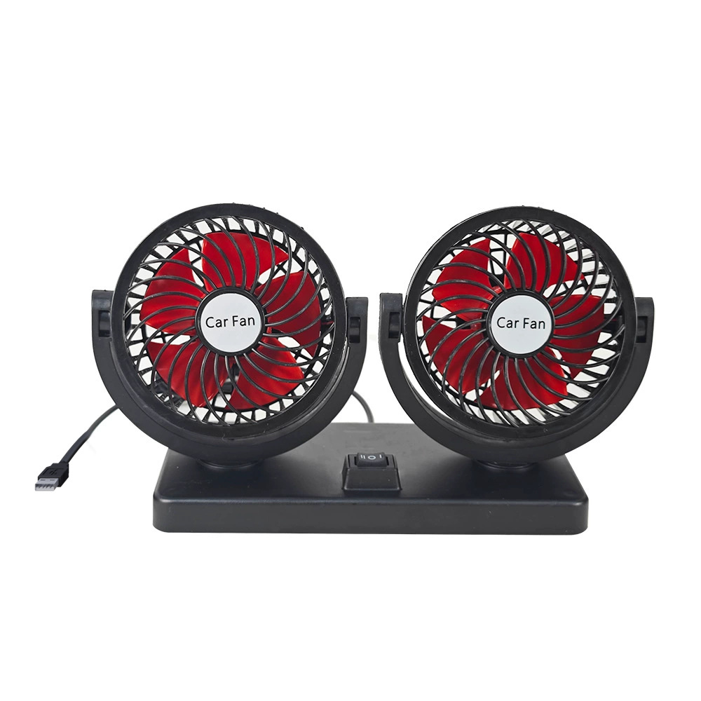 Ventilador de coche al por mayor universal 12V24V ventilador de coche 360 giratorio USB ventilador de coche