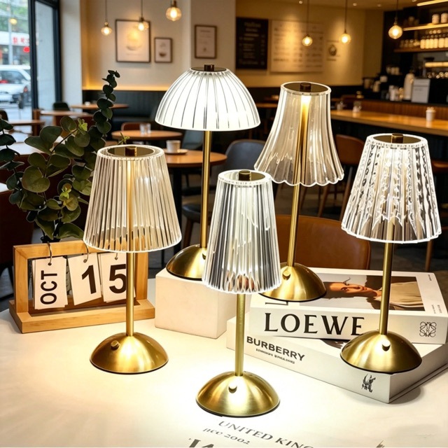 跨境爆款LED台灯简约复古咖啡厅氛围灯桌灯触摸USB充电酒吧台灯