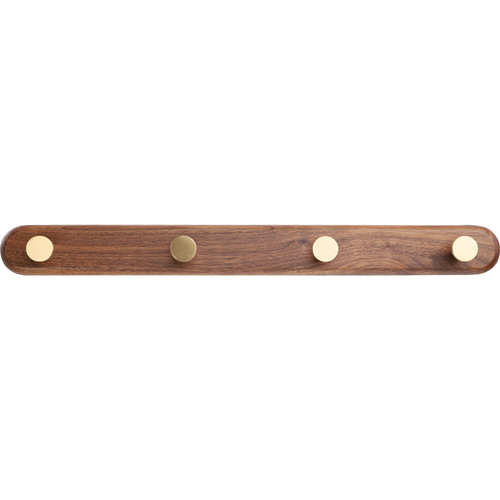 Nordic brass coat hooks, wooden row hooks, entrance row coat racks, bedroom wall hanging black walnut clothes hooks