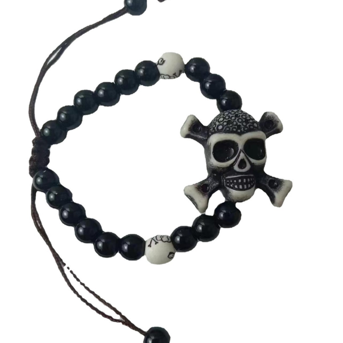 Bracelet d'Halloween en forme de crâne de citrouille tissé à la main pour fête d'Halloween, cadeau d'Halloween_voghion.com