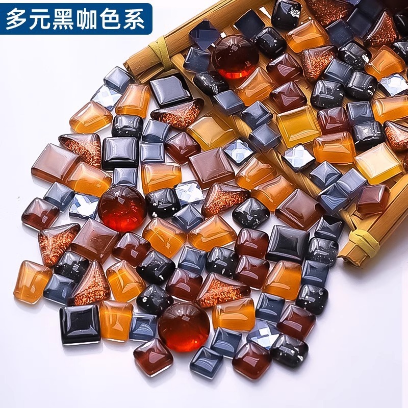 200克diy多元闪粉马赛克集合水晶自由石玻璃儿童手工材料颗粒|undefined