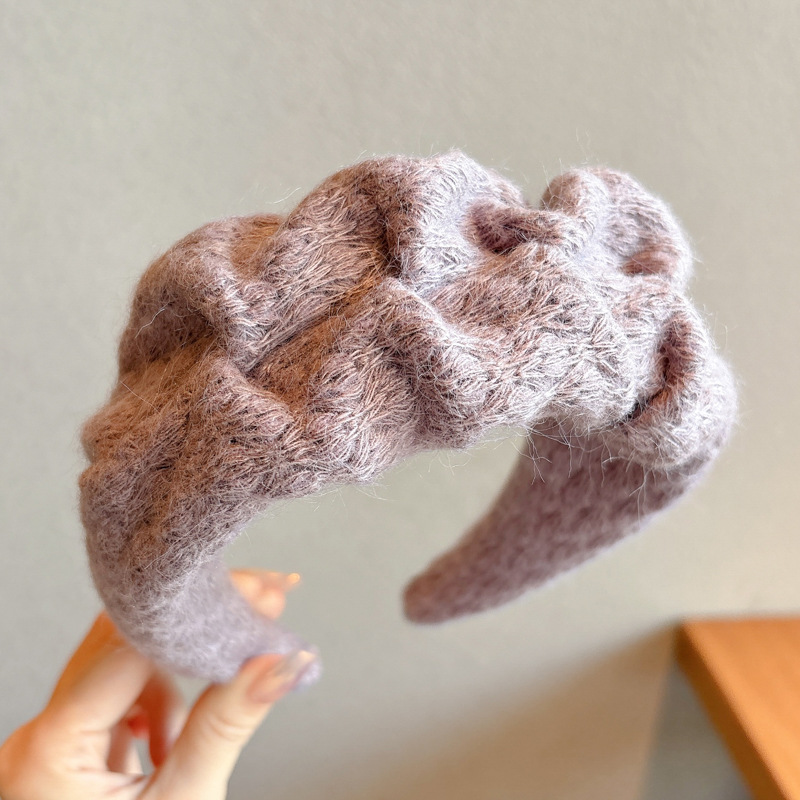 Azul leche blando, banda de cabello de cabello de cabello blanco, banda ancha de cabello de cabello alta, cráneo superior, banda de cabello suave.