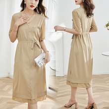连衣裙2023年夏季新款韩版仙女超仙森系收腰显瘦气质法式温柔长裙