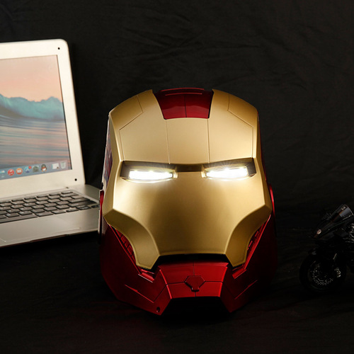 Iron Man helmet 1:1 mask can be opened, luminous gloves, adult and child model cosplay props