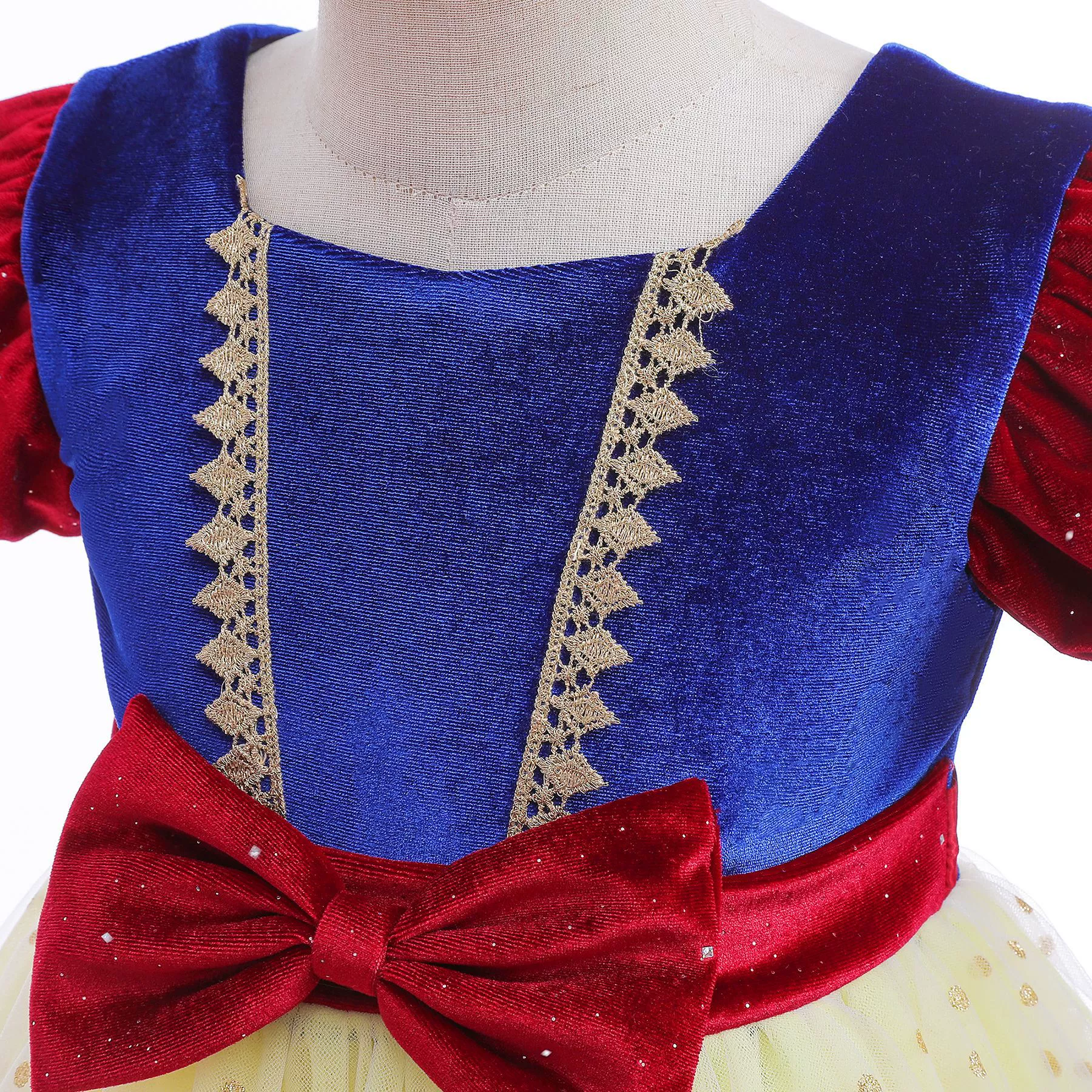 Velvet bodysuit, children's small princess costume, western style, puff sleeves, children's clothing, Lolita style