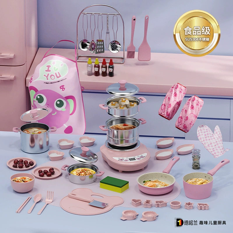 Мини-кухонный набор игрушек для детей, настоящая кулинария, имитация кухонной утвари, приготовление пищи и жарка интернет-знаменитостей, подарки на день рождения для мальчиков и девочек.