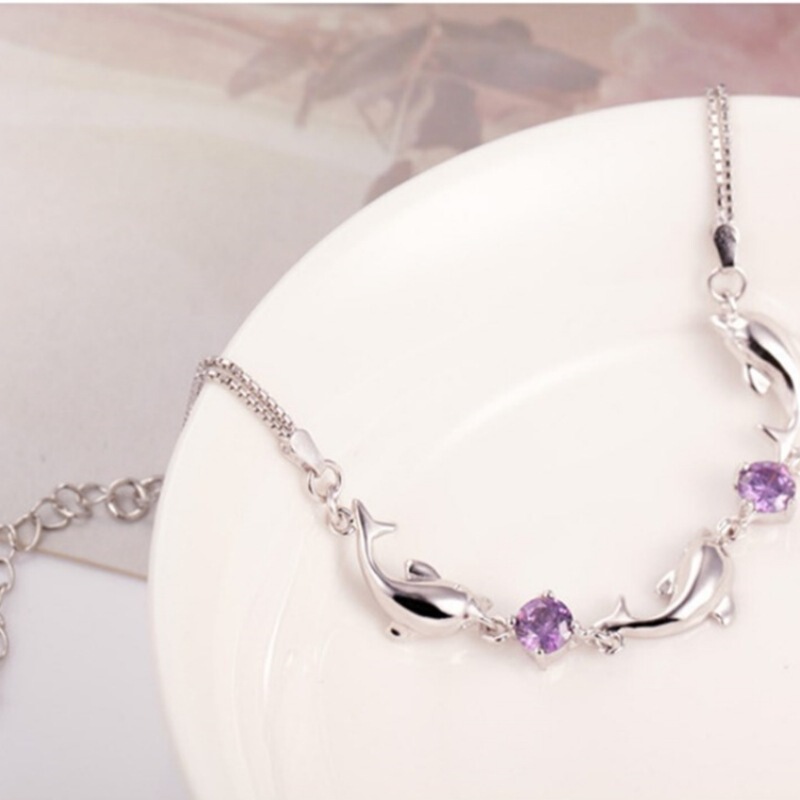 South Korea jewelry dolphin bracelet amethyst bracelet fashion trend cute dolphin love bracelet factory wholesale South Korea jewelry dolphin bracelet amethyst bracelet fashion trend cute dolphin love bracelet factory wholesale