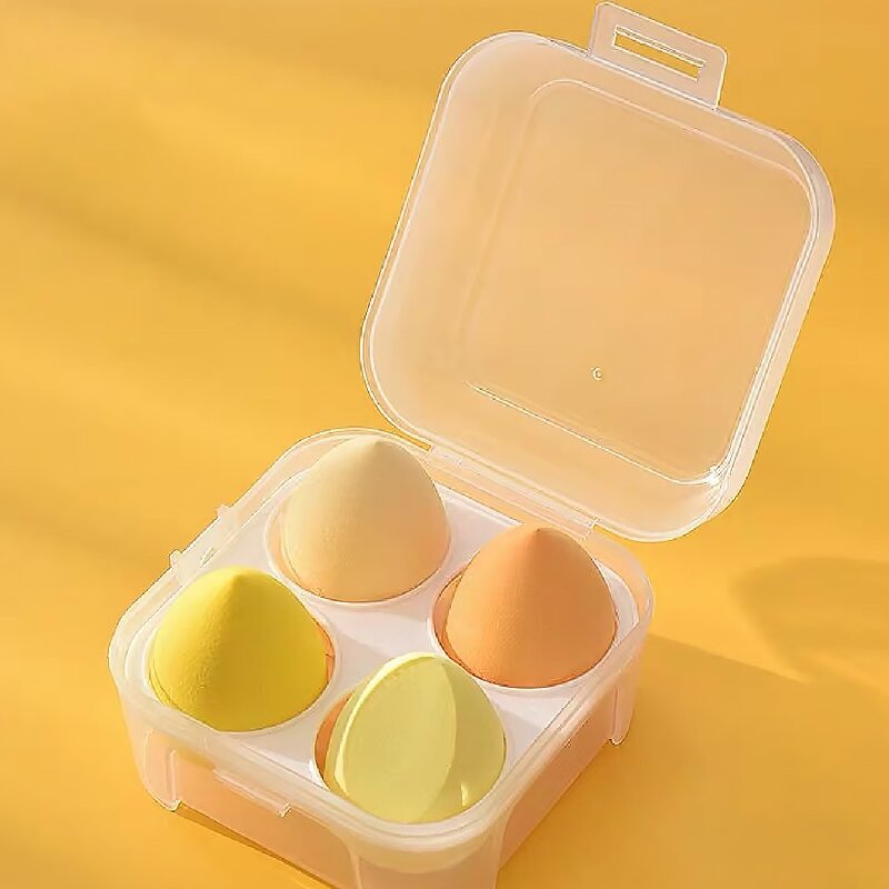 Seco y húmedo caja de lavado facial, huevo de maquillaje, esponja de maquillaje, polvo de maquillaje
