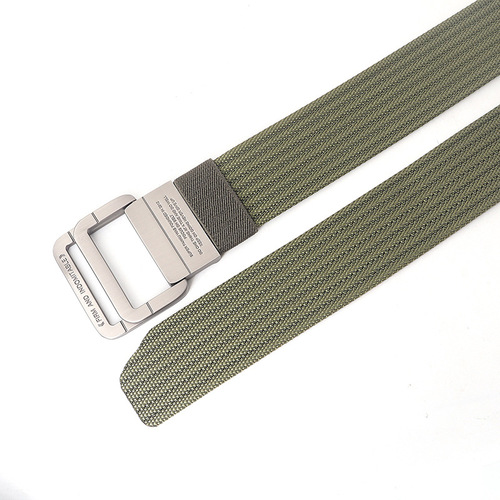 Alloy Double Ring Buckle Belt Men's Korean Style Braided Nylon Tactical Sports Outdoor Pants Belt Canvas Wholesale Men's Style