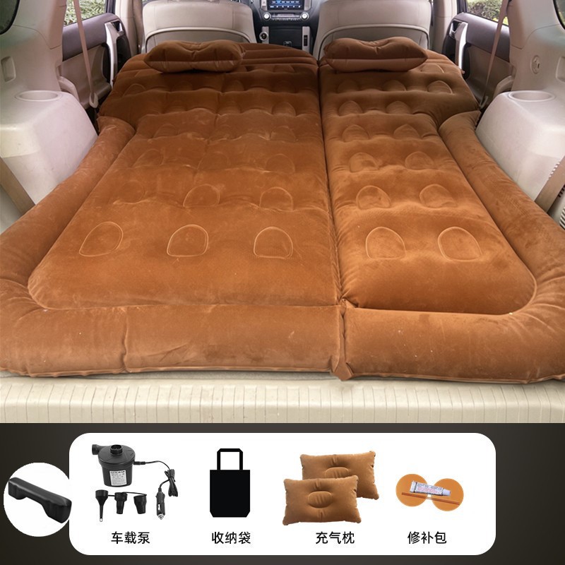Car Inflatable Bed: XPeng Vehicle-mounted inflatable bed - trunk-rear-seat-brown-suv-honeycomb-style-long-stool