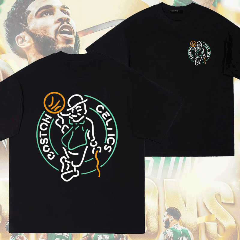 200g Celtic Captain Jersey Cotton Short-Sleeve T-Shirt Summer Breathable Clothing Nba